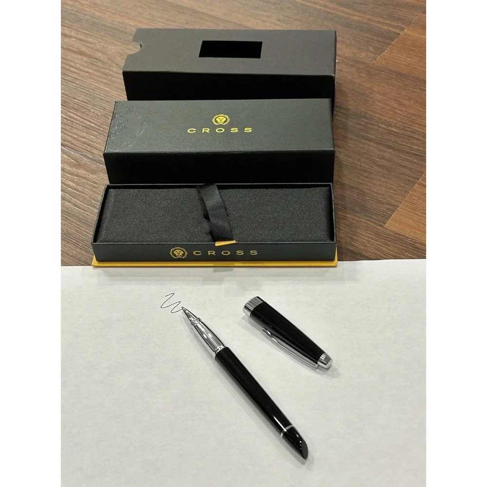 Cross Aventura Ballpoint Pen Onyx Black With Chrome Trim With Gift Box New